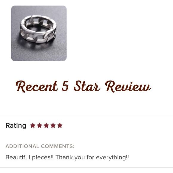 Men’s stainless steel Cuban chain link ring - Picture 6 of 7